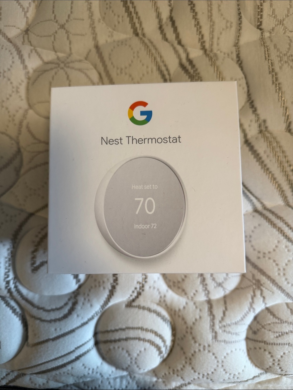 Google Nest Thermostat - White and Silver Accent